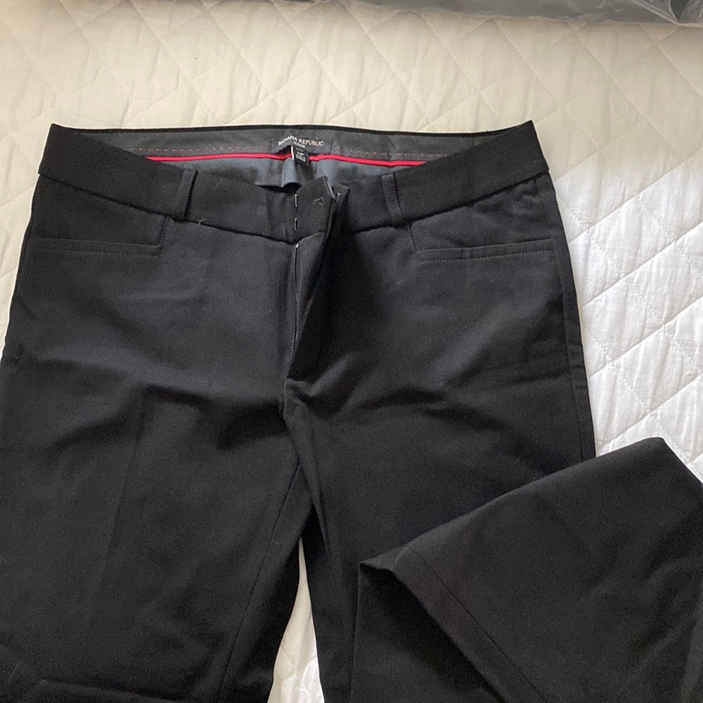 Banana Republic- pants petite w/ front and back pockets. Easy to wash and wear